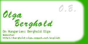 olga berghold business card